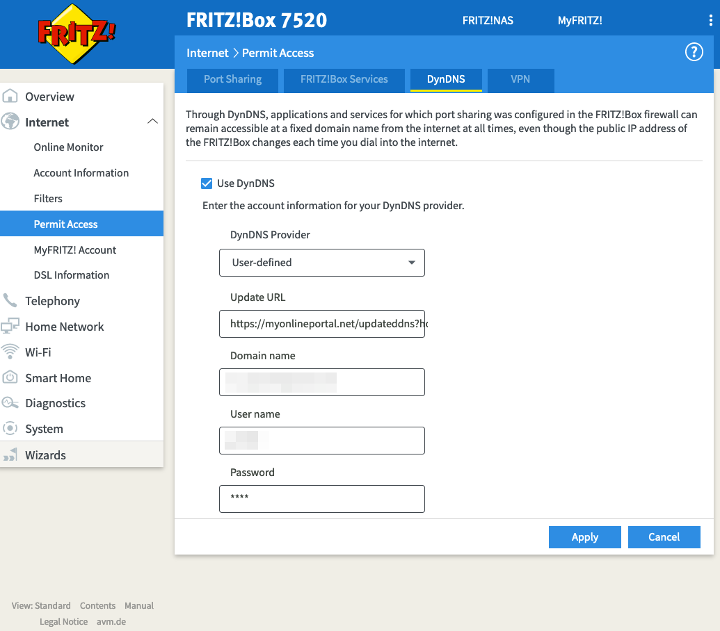 Fritz!Box Userinterface